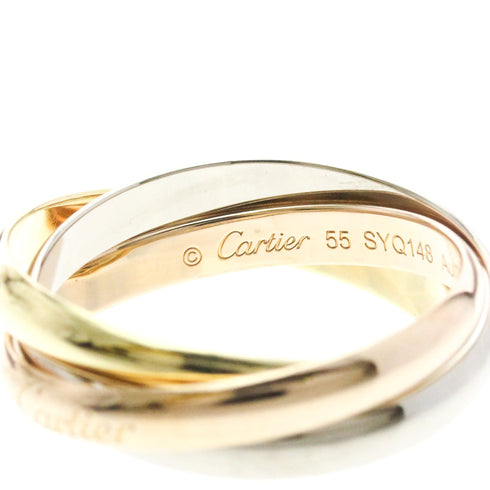 Vendome Louis Cartier Band Ring 18K Tricolor Gold