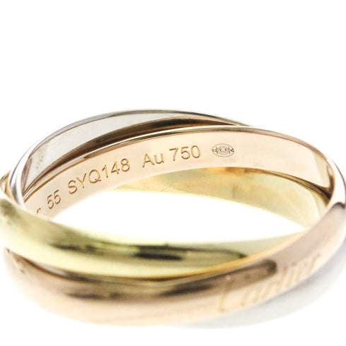 Vendome Louis Cartier Band Ring 18K Tricolor Gold