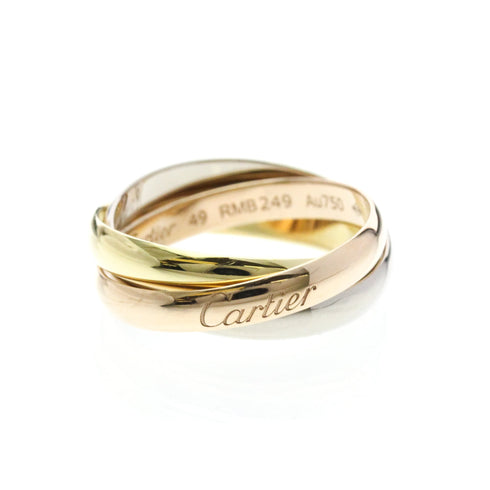 Vendome Louis Cartier Band Ring 18K Tricolor Gold