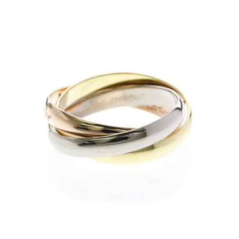 Vendome Louis Cartier Band Ring 18K Tricolor Gold