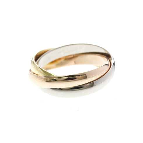 Vendome Louis Cartier Band Ring 18K Tricolor Gold