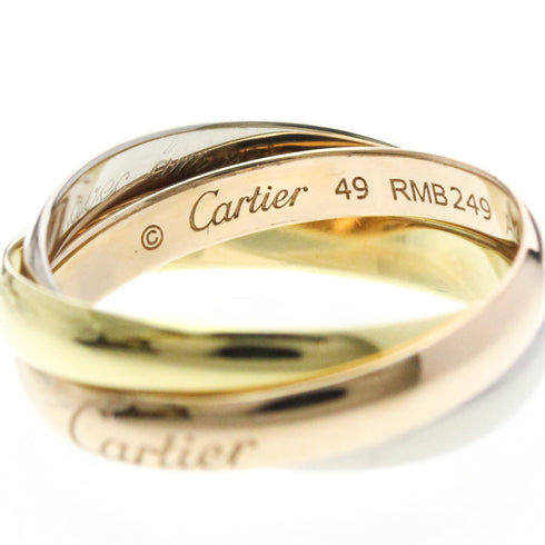 Vendome Louis Cartier Band Ring 18K Tricolor Gold