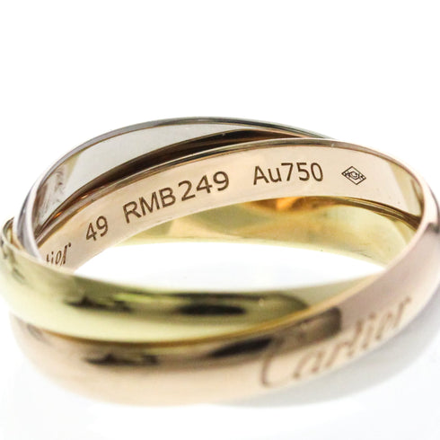 Vendome Louis Cartier Band Ring 18K Tricolor Gold