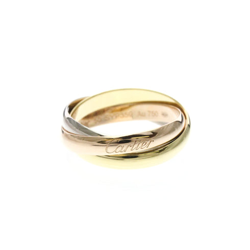 Vendome Louis Cartier Band Ring 18K Tricolor Gold