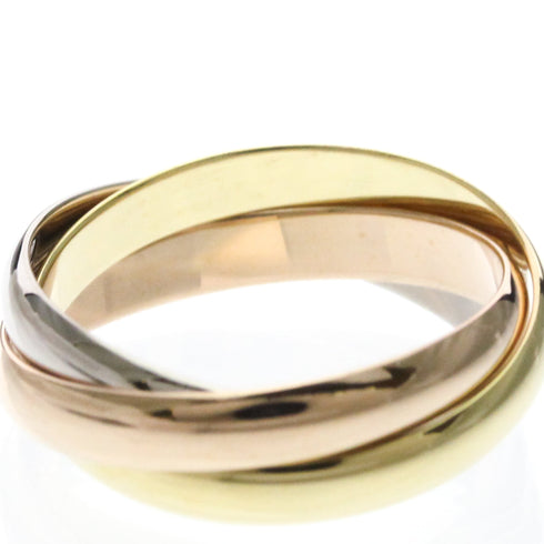 Vendome Louis Cartier Band Ring 18K Tricolor Gold