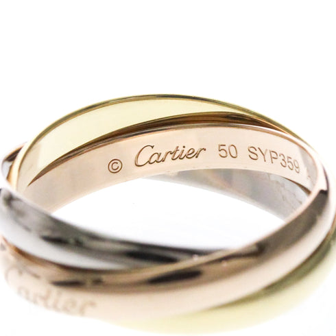 Vendome Louis Cartier Band Ring 18K Tricolor Gold