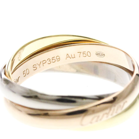 Vendome Louis Cartier Band Ring 18K Tricolor Gold