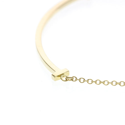 T Smile Pendant Necklace 18K Yellow Gold