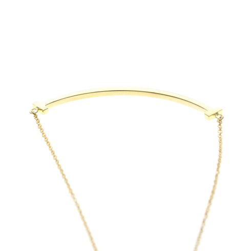 T Smile Pendant Necklace 18K Yellow Gold