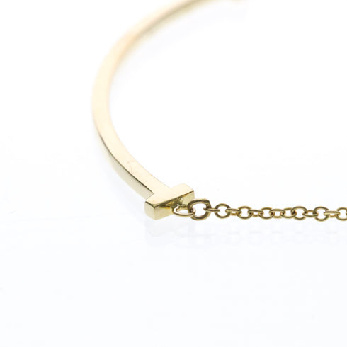 T Smile Pendant Necklace 18K Yellow Gold