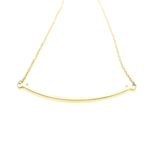 T Smile Pendant Necklace 18K Yellow Gold