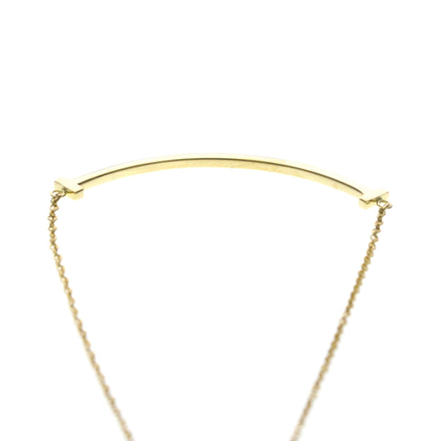 T Smile Pendant Necklace 18K Yellow Gold