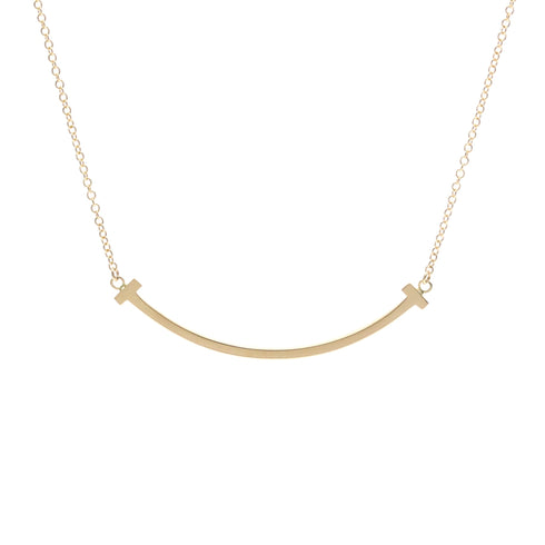 T Smile Pendant Necklace 18K Rose Gold