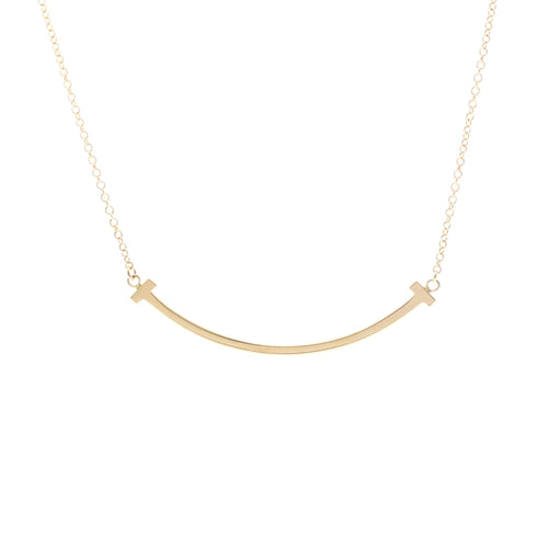 T Smile Pendant Necklace 18K Rose Gold