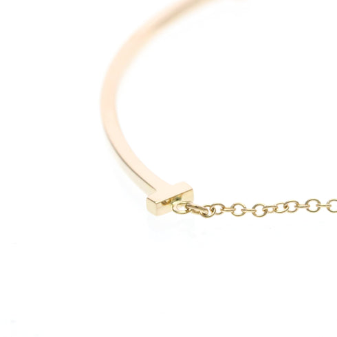 T Smile Pendant Necklace 18K Rose Gold