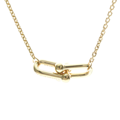 Double Link Pendant Necklace 18K Yellow Gold