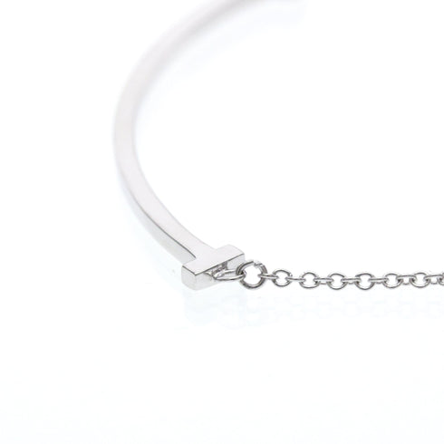 T Smile Pendant Necklace 18K White Gold