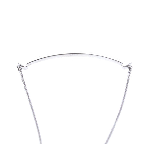 T Smile Pendant Necklace 18K White Gold