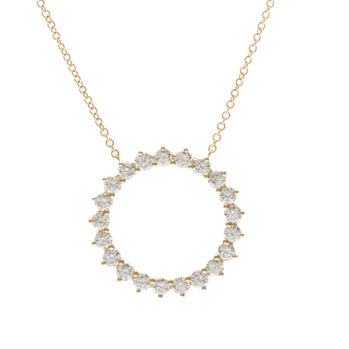 Pendant Necklace 18K Rose Gold Large with Diamond