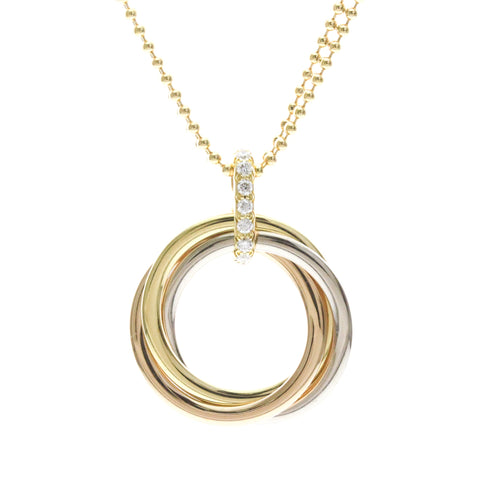 Trinity Pendant Necklace 18K Tricolor Gold