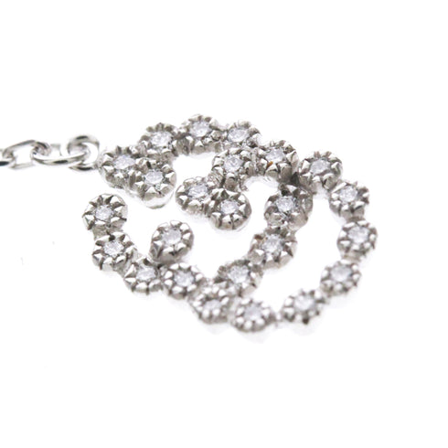 Double G Bracelet 18K White Gold with Diamond