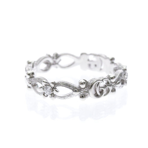Diamond Band Ring 18K White Gold