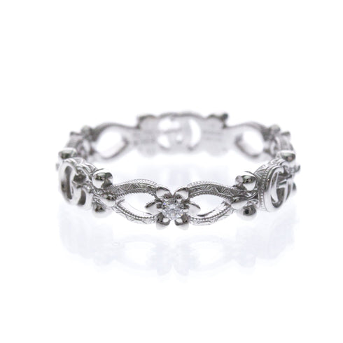 Diamond Band Ring 18K White Gold