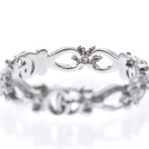 Diamond Band Ring 18K White Gold