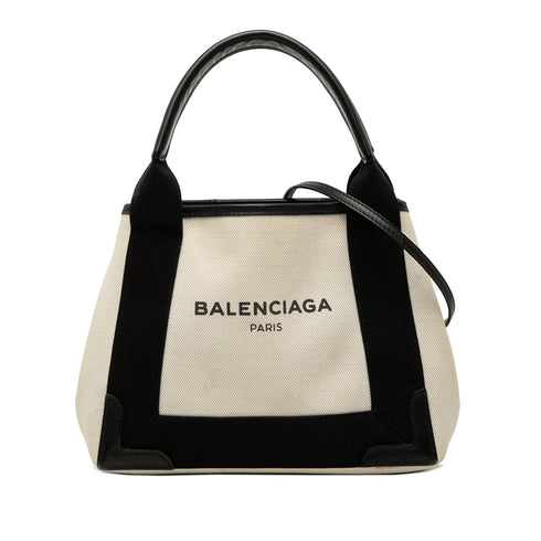 Navy Cabas Canvas and Leather XS