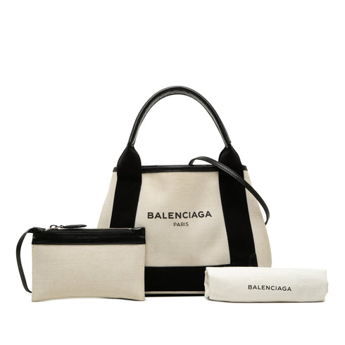 Navy Cabas Canvas and Leather XS