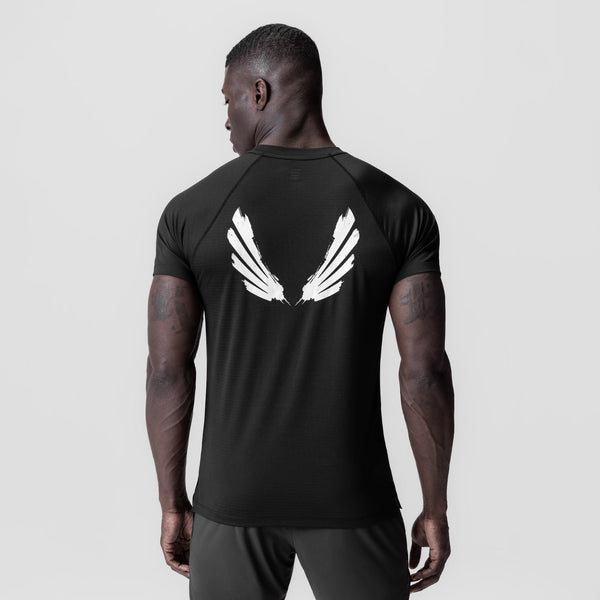 0839. 3D-Lite® 2.0 Lycra® Fitted Tee - Black "Brush Wings"