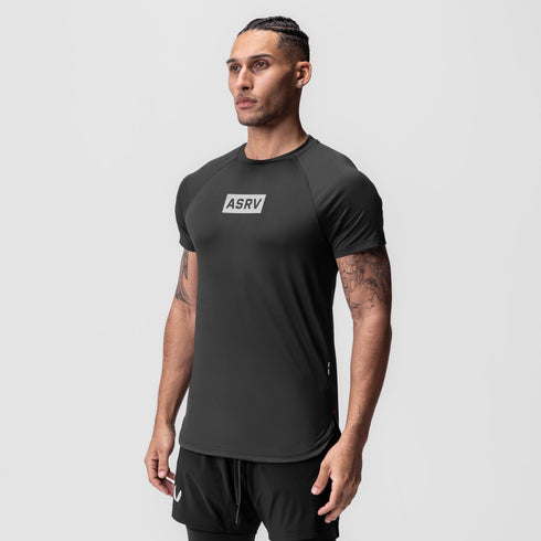 0660. AeroSilver® Established Tee - Black "Box Logo"