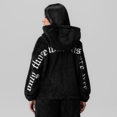 1005. Women's Sherpa Recovery Full Zip Hoodie - Black/White