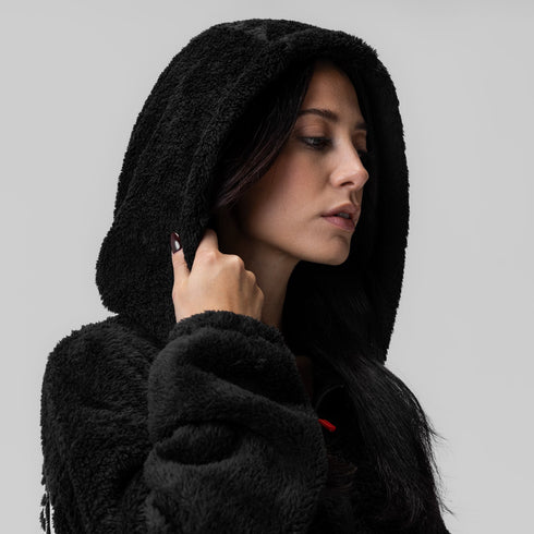 1005. Women's Sherpa Recovery Full Zip Hoodie - Black/White