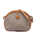 Vintage Saddle Flap Shoulder Bag Macadam Coated Canvas Small