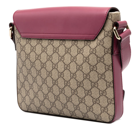 Flap Messenger Bag GG Coated Canvas with Leather Medium