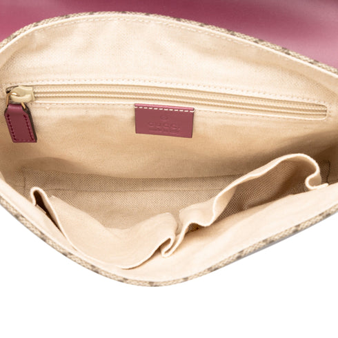 Flap Messenger Bag GG Coated Canvas with Leather Medium