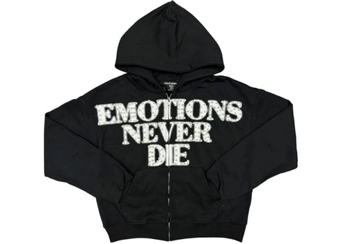 Mixed Emotions End Rhinestone Hoodie Black