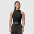 W023. LYCRA® Ribbed Mockneck Tank - Black