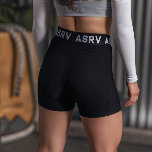 W027. LYCRA® Ribbed Short - Black