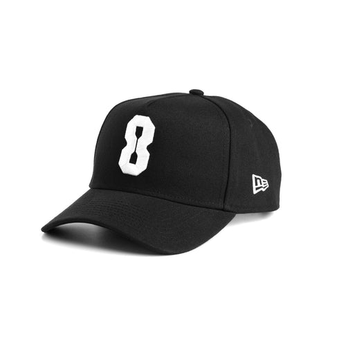 New Era® 9Forty® A-Frame Hat - Black/White "8"