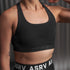 W039. LYCRA® Hybrid Sports Bra - Black