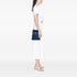 Fishnet Chain Crossbody Bag Woven Leather and Satin
