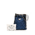 Fishnet Chain Crossbody Bag Woven Leather and Satin