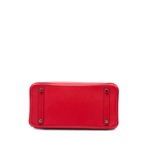 Birkin Handbag Red Epsom with Palladium Hardware 30