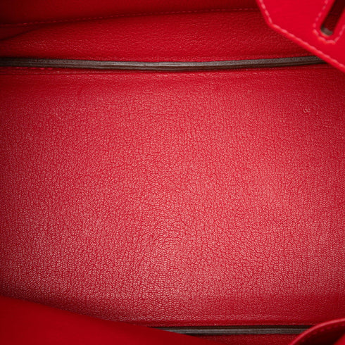 Birkin Handbag Red Epsom with Palladium Hardware 30