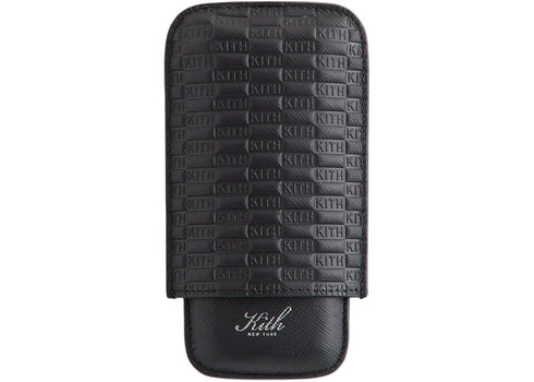 Kith Kithmas Monogram Saffiano Leather Cigar Case (FW25) Black