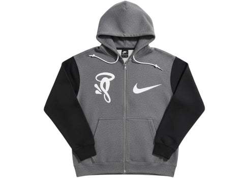 Nike x Syna Solo Swoosh Fleece Full-Zip Hoodie Grey