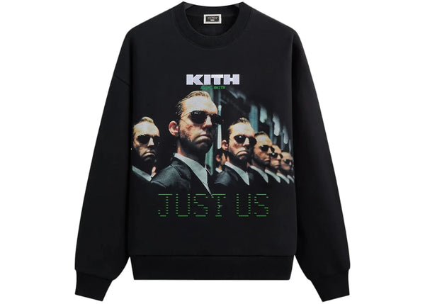 Kith x The Matrix Just Us Vintage Nelson Crewneck Black