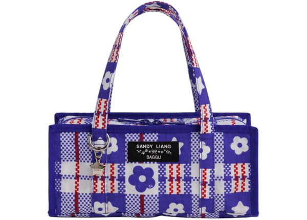 Baggu x Sandy Liang Mini Nylon Market Bag Market Plaid Blue